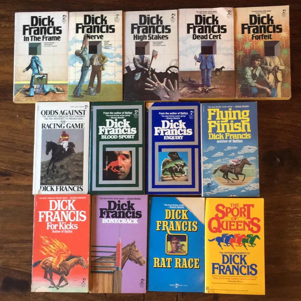13 Dick Francis Vintage Paperbacks Murder Mystery Book Collection 70s 80s
